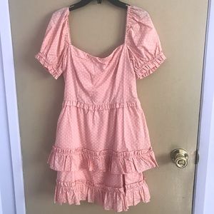 Majorelle Polka Dot Pink Dress w/ ruffles